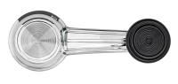 Window Crank Handle - Riveted Design for Select 1966-1968 GM Cars & Trucks [Black Knob]