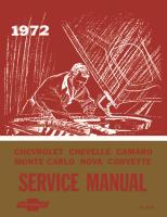 Chassis Service Manual for 1972 Chevrolet Full Size, Camaro, Chevelle, Corvette, El Camino, Monte Carlo, Nova