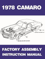 Factory Assembly Instruction Manual for 1978 Chevrolet Camaro