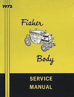 Fisher Body Service Manual for 1972 Buick, Cadillac, Chevrolet, Oldsmobile and Pontiac Models, A-B-C-D-E-F-H-X Body Styles