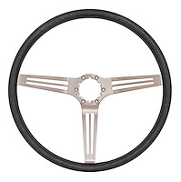 3-Spoke Comfort Grip Steering Wheel w/Banjo Spokes Fits Select 1960-1975 Chevy and GMC Trucks and 1969-1972 GM Cars [Black Grip]