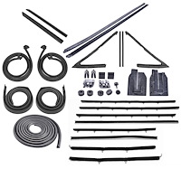 Weatherstrip w/Authentic OE Felts Kit for 1966 Chevy Chevelle 2-Door Hardtop