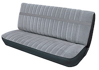 Front Bench Seat Upholstery for 1973-1980 Chevrolet/GMC Crew Cab Truck [Madrid Grain/Regal Velour, Black/Silver]