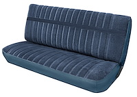 Front Bench Seat Upholstery for 1973-1980 Chevrolet/GMC Crew Cab Truck [Madrid Grain/Regal Velour, Medium Blue/Blue]