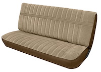 Front Bench Seat Upholstery for 1973-1980 Chevy/GMC Crew Cab Truck [Madrid Grain/Regal Velour, Dark Saddle/Sandstone]