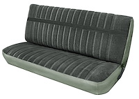 Front Bench Seat Upholstery for 1973-1980 Chevy/GMC Crew Cab Truck [Madrid Grain/Regal Velour, Medium Gray/Charcoal]