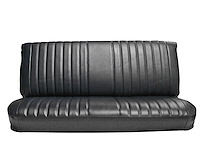 Front Bench Seat Upholstery for 1981-1987 Chevrolet/GMC Standard/Crew Cab Truck [Madrid Grain Vinyl, With Pleats, Black]