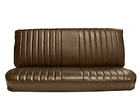 Front Bench Seat Upholstery for 1981-1987 Chevrolet/GMC Standard/Crew Cab Truck [Madrid Grain Vinyl, With Pleats, Dark Saddle]