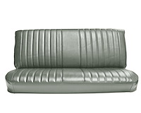 Front Bench Seat Upholstery for 1981-1987 Chevrolet/GMC Standard/Crew Cab Truck [Madrid Grain Vinyl, With Pleats, Light Gray]