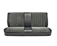Front Bench Seat Upholstery for 1981-1987 Chevrolet/GMC Standard/Crew Cab Truck [Black Madrid, With Pleats, Silver Velour]