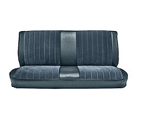 Front Bench Seat Upholstery for 1981-1987 Chevrolet/GMC Standard/Crew Cab Truck [Medium Blue Madrid, With Pleats, Blue Velour]