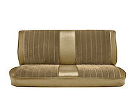 Front Bench Seat Upholstery for 1981-1987 Chevrolet/GMC Standard/Crew Cab Truck [Palomino Madrid, With Pleats, Sandstone Velour]