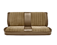 Front Bench Seat Upholstery for 1981-1987 Chevy/GMC Standard/Crew Cab Truck [Dark Saddle Madrid, With Pleats, Sandstone Velour]