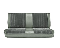 Front Bench Seat Upholstery for 1981-1987 Chevrolet/GMC Standard/Crew Cab Truck [Light Gray Madrid, W/Pleats, Charcoal Velour]