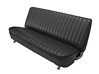 Front Bench Seat Upholstery for 1981-1987 Chevrolet/GMC Standard/Front Crew Cab Truck [Seat Belt Cutouts, Madrid, Black]