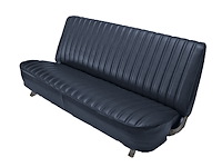 Front Bench Seat Upholstery for 1981-1987 Chevrolet/GMC Standard/Front Crew Cab Truck [Seat Belt Cutouts, Madrid, Navy Blue]