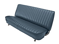 Front Bench Seat Upholstery for 1981-1987 Chevrolet/GMC Standard/Front Crew Cab Truck [Seat Belt Cutouts, Madrid, Medium Blue]