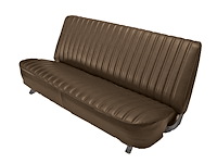 Front Bench Seat Upholstery for 1981-1987 Chevrolet/GMC Standard/Front Crew Cab Truck [Seat Belt Cutouts, Madrid, Dark Saddle]