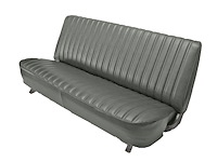 Front Bench Seat Upholstery for 1981-1987 Chevrolet/GMC Standard/Front Crew Cab Truck [Seat Belt Cutouts, Madrid, Medium Gray]