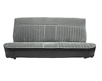 Front Bench Seat Upholstery for 1981-1987 Chevy/GMC Standard/Crew Cab Truck [Black Madrid, Smooth Pleats, Silver Velour]