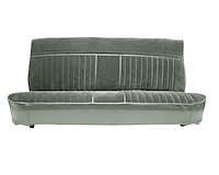 Front Bench Seat Upholstery for 1981-1987 Chevy/GMC Standard/Crew Cab Truck [Medium Gray Madrid, Smooth Pleats, Charcoal Velour]