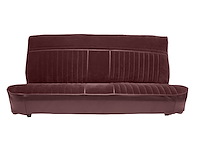 Front Bench Seat Upholstery for 1981-1987 Chevy/GMC Std./Crew Cab Truck [Seat Belt Cutouts, Vertical Pleats, Maroon/Burgundy]