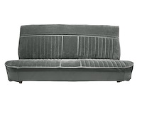 Front Bench Seat Upholstery for 1981-1987 Chevy/GMC Std./Crew Cab Truck [Seat Belt Cutouts, Vertical Pleats, Charcoal/Charcoal]