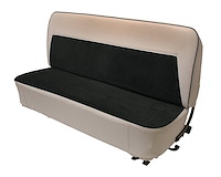 Bench Seat Upholstery for 1955 (2nd Series)-1959 Chevrolet/GMC Standard Cab Truck [Cameo Style, Dark Charcoal/White]