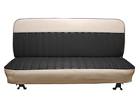 Bench Seat Upholstery for 1960-1966 Chevrolet/GMC Standard Cab Truck [With Pleats, Black/White]
