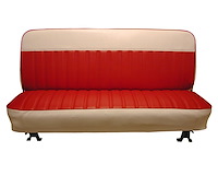 Bench Seat Upholstery for 1960-1966 Chevrolet/GMC Standard Cab Truck [With Pleats, Red/White]