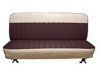 Bench Seat Upholstery for 1960-1966 Chevrolet/GMC Standard Cab Truck [With Pleats, Maroon/White]