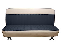 Bench Seat Upholstery for 1960-1966 Chevrolet/GMC Standard Cab Truck [With Pleats, Navy Blue/White]