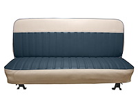 Bench Seat Upholstery for 1960-1966 Chevrolet/GMC Standard Cab Truck [With Pleats, Medium Blue/White]