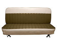 Bench Seat Upholstery for 1960-1966 Chevrolet/GMC Standard Cab Truck [With Pleats, Palomino/White]