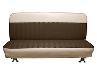 Bench Seat Upholstery for 1960-1966 Chevrolet/GMC Standard Cab Truck [With Pleats, Dark Saddle/White]