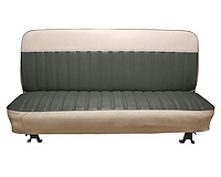 Bench Seat Upholstery for 1960-1966 Chevrolet/GMC Standard Cab Truck [With Pleats, Medium Gray/White]