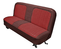 Bench Seat Upholstery with Open Backrest for 1967-1972 Chevrolet/GMC Standard Cab Truck [Red Madrid/Firethorne Oxen]