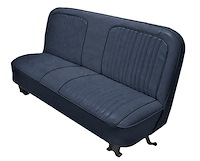 Bench Seat Upholstery with Open Backrest for 1967-1972 Chevrolet/GMC Standard Cab Truck [Navy Blue Madrid/Dark Blue Oxen]