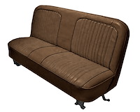 Bench Seat Upholstery with Open Backrest for 1967-1972 Chevrolet/GMC Standard Cab Truck [Dark Saddle Madrid/Dark Brown Oxen]