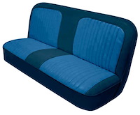 Bench Seat Upholstery with Open Backrest for 1967-1972 Chevrolet/GMC Standard Cab Truck [Navy Blue Madrid/Blue Regal Velour]