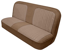 Bench Seat Upholstery with Open Backrest for 1967-1972 Chevy/GMC Standard Cab Truck [Dark Saddle Madrid/Sandstone Regal Velour]