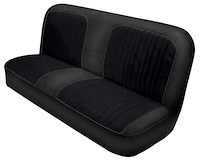 Bench Seat Upholstery with Open Backrest for 1967-1972 Chevrolet/GMC Standard Cab Truck [Black Madrid/Black Encore Velour]