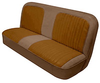 Bench Seat Upholstery with Open Backrest for 1967-1972 Chevy/GMC Standard Cab Truck [Dark Saddle Madrid/Camel Encore Velour]