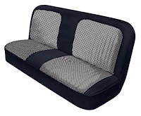 Bench Seat Upholstery with Open Backrest for 1967-1972 Chevrolet/GMC Standard Cab Truck [White-Black Cloth, Black Oxen]
