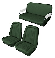 Front Buckets and Rear Bench Seat Upholstery for 1969-1972 Chevrolet Blazer  GMC Jimmy [Madrid Grain, Dark Green]