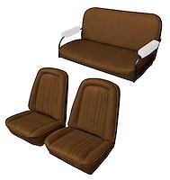 Front Buckets and Rear Bench Seat Upholstery for 1969-1972 Chevrolet Blazer  GMC Jimmy [Madrid Grain, Saddle]