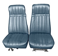 High Back Front Buckets Seat Upholstery for 1973-1987 Chevy Blazer/GMC Jimmy [Light Blue Madrid, Light Blue Oxen]