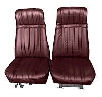 High Back Front Buckets Seat Upholstery for 1973-1987 Chevy Blazer/GMC Jimmy [Maroon Madrid, Maroon Oxen]