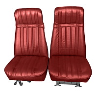 High Back Front Buckets Seat Upholstery for 1973-1987 Chevy Blazer/GMC Jimmy [Red Madrid, Firethorne Red Oxen]