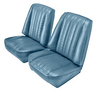 Low Back Front Buckets Seat Upholstery for 1973-1987 Chevy Blazer/GMC Jimmy [Light Blue Madrid Vinyl, Light Blue Oxen]